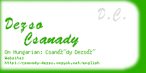 dezso csanady business card